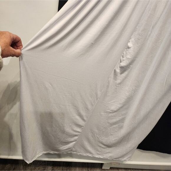 New White Maxi Sleeve Casual T-Shirt Dress Soft Pockets Stretch Dress Size XL - Picture 6 of 7